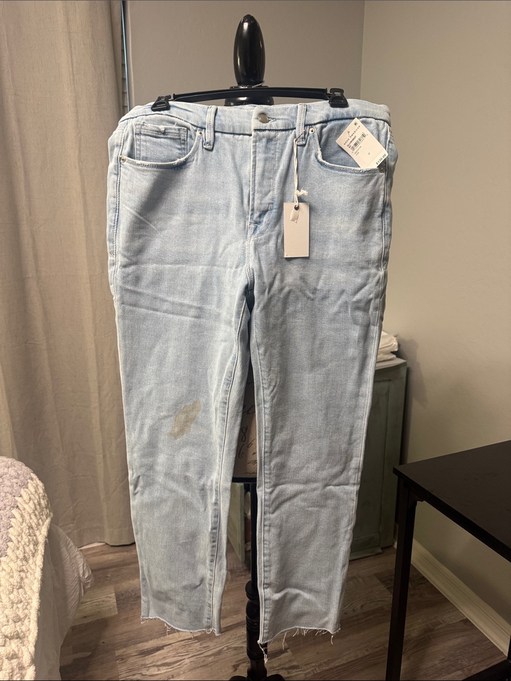 Good American Light Blue Straight-Leg Jeans